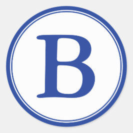 Adesivo Selos redondos de envelopes com monograma - azul e