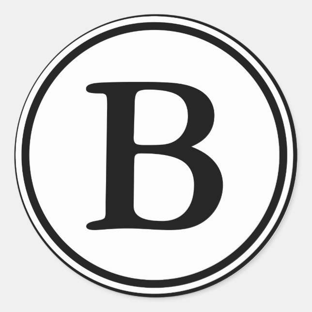 Adesivo Selos redondos de envelopes com monograma - preto  (Frente)