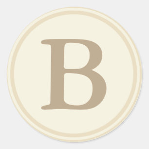 Adesivo Selos redondos do envelope com monograma - creme &