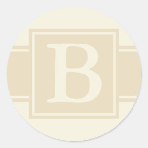 Adesivo Selos redondos do envelope com monograma - Ecru &