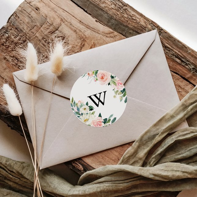 Adesivo Selos Simples De Envelope De Casamento De Monogram (Criador carregado)