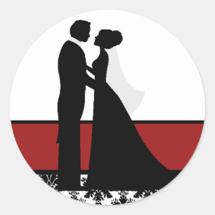 Adesivo Selos vermelhos do casal do casamento