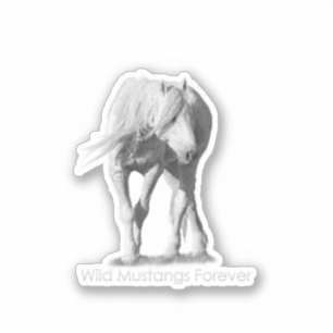 Adesivo Selvagem de Mustangs para sempre