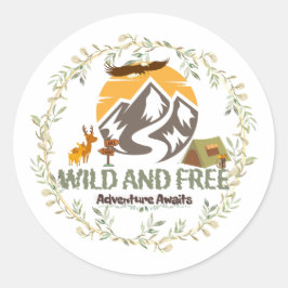 Adesivo SELVAGEM E LIVRE - A Aventura Aguarda O Autocolant