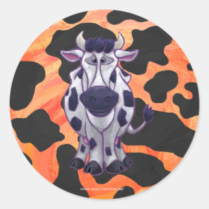 Adesivo Selvagem preto e alaranjado da vaca mim