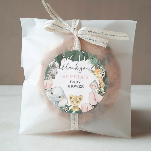 Adesivo Selvagem Safari Animal Chá de fraldas Vinheta (Criador carregado)