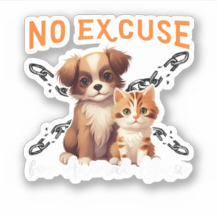 Adesivo Sem Abuso Animal Direitos dos Animais Design Para 