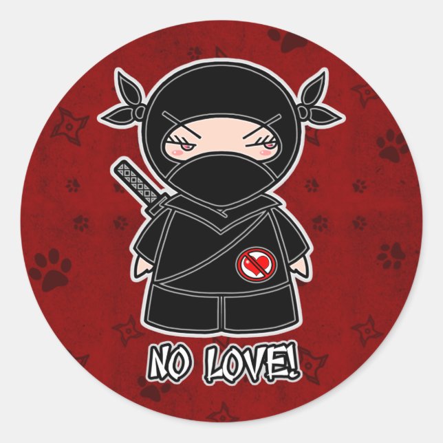 Adesivo Sem Amor! Ninja In Red Sticker (Frente)