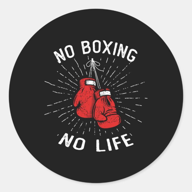 Adesivo Sem Boxing Sem Vida Boxando Luvas Artes Marciais (Frente)