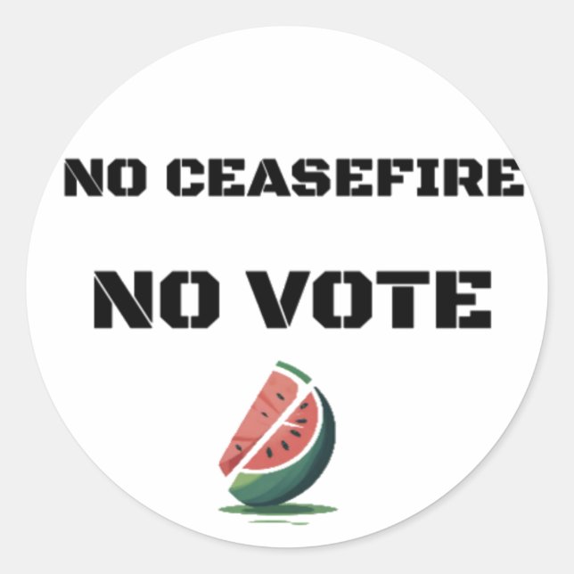 ADESIVO SEM CEASEFIRE SEM VOTO WATERMELON GRATUITA PALESTI (Frente)