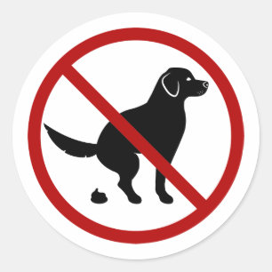 Adesivo Sem Cocô de Cachorro com Silhueta de Cachorro Pret