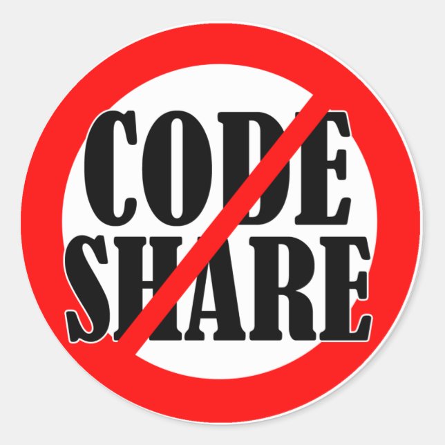 Adesivo Sem codeshare! (Frente)
