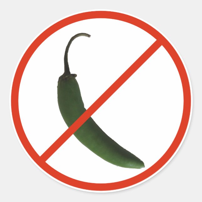 Adesivo Sem comida picante, por favor (Frente)