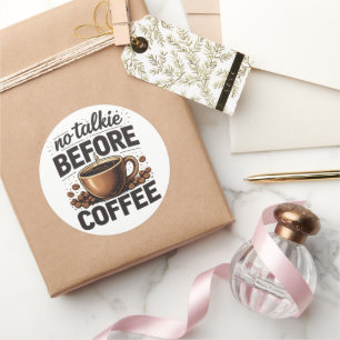 Adesivo Sem Conversa Antes do Café – Amante de Café Retrô