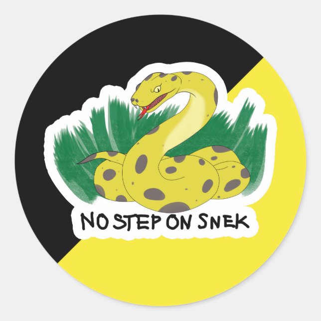 Adesivo Sem degrau no furo AnCap Preto e Cobra Amarelo (Frente)