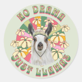 Adesivo Sem Drama Apenas Lhamas - Groovy Boho Llama