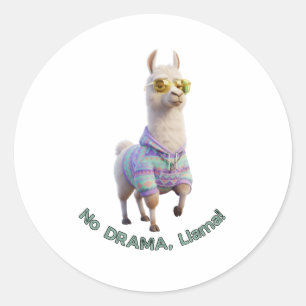 Adesivo Sem Drama, Lhama! – Lhama Engraçado e Relax