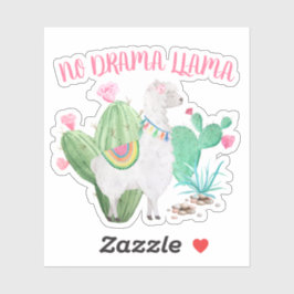 Adesivo Sem Drama Llama Cute Llama e Cactus Vinyl
