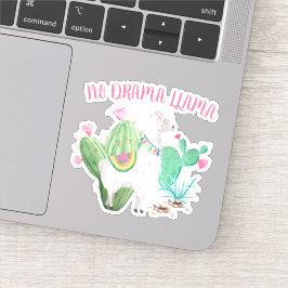 Adesivo Sem Drama Llama Cute Llama e Cactus Vinyl