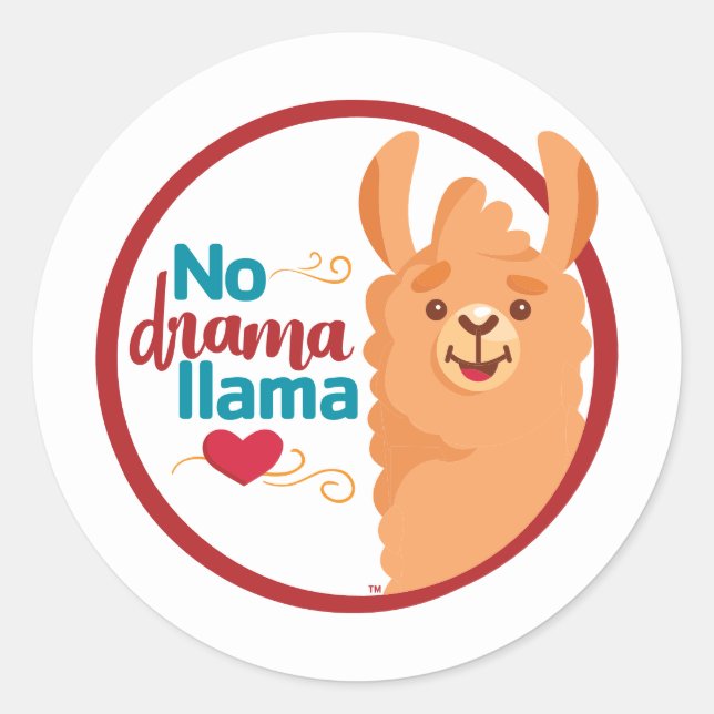 Adesivo Sem Drama Llama (Quente) (Frente)