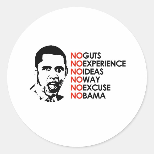 ADESIVO SEM EXPERIÊNCIA, SEM OBAMA (Frente)
