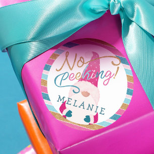 Adesivo Sem Glitter Brilhante Brilhante Gnomo Papai Noel