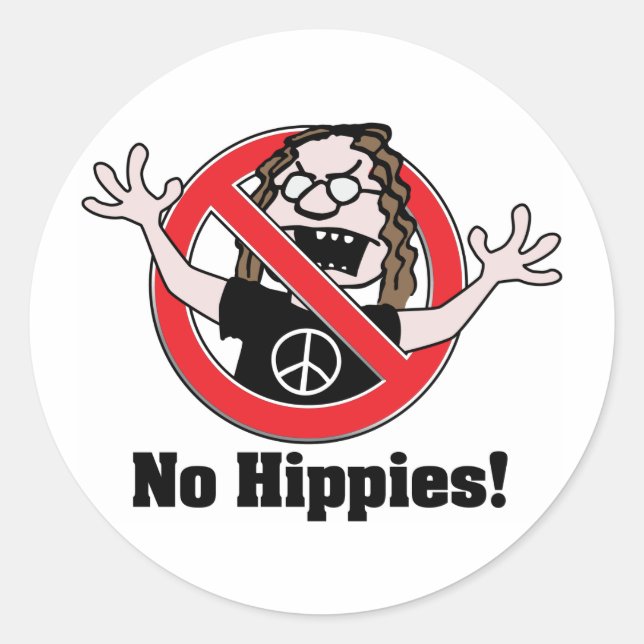 Adesivo Sem Hippies! (Frente)