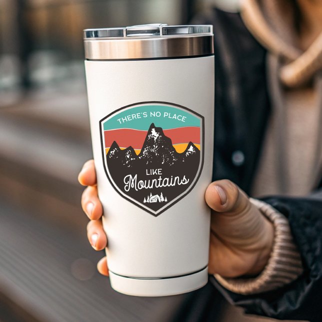 Adesivo Sem Lugar Como Montanhas Acampando | Autocolante (There's No Place Like Mountains Camping Vinyl Sticker)