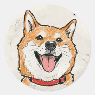 Adesivo Sem Pensamentos, Apenas Vibrações – Shiba Feliz
