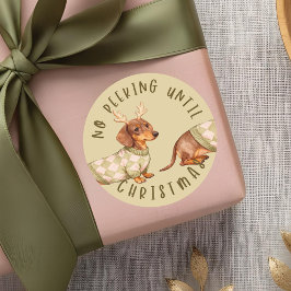 Adesivo Sem Pequim Até O Cão De Dachshund De Natal