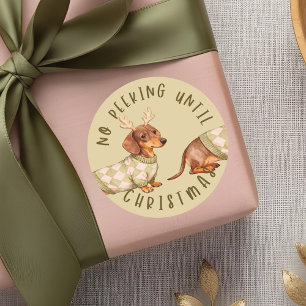 Adesivo Sem Pequim Até O Cão De Dachshund De Natal