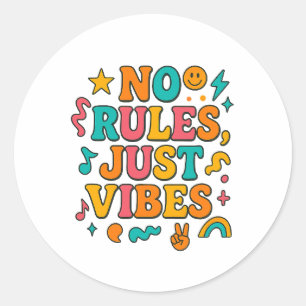 Adesivo Sem Regras Apenas Vibes Sticker - Retro Funky