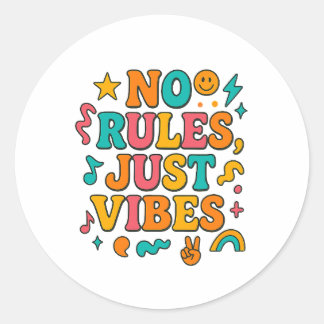 Adesivo Sem Regras Apenas Vibes Sticker - Retro Funky