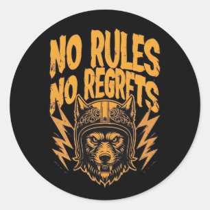 Adesivo Sem Regras Não Lamenta - Gráfico de Wolf Biker