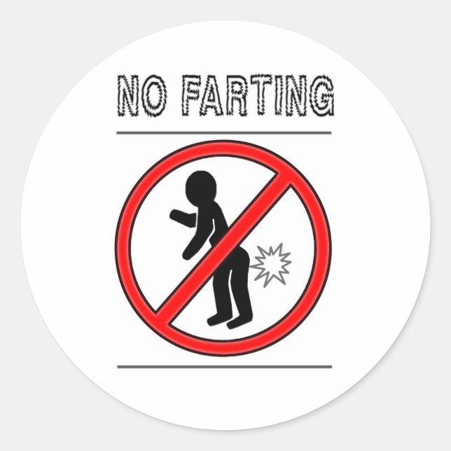 Adesivo SEM Sinal de Aviso FARTING (Frente)