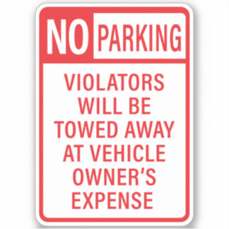 Adesivo Sem Sinal de Estacionamento