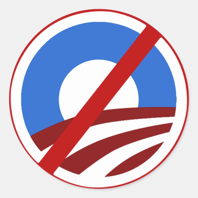 Adesivo Sem sinal de O Anti Obama Sticker (Frente)