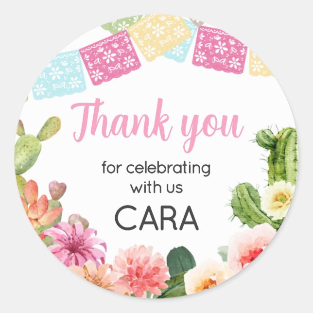 Adesivo Sem tempo para a Festa de aniversário Siesta Fiest (Frente)