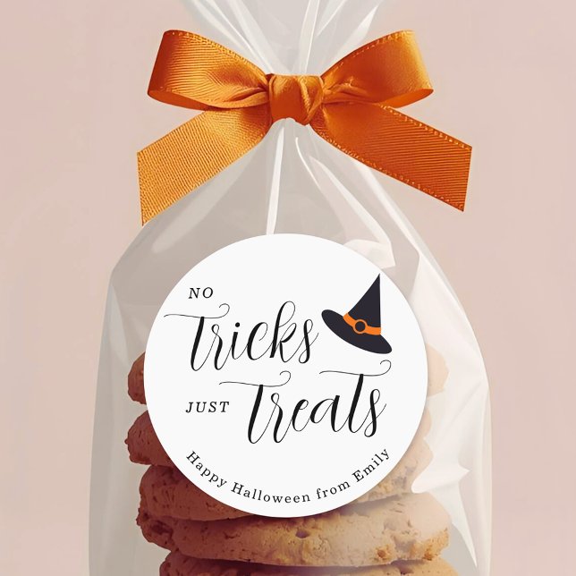 Adesivo Sem truques apenas trata o feliz dia das bruxas (Criador carregado)