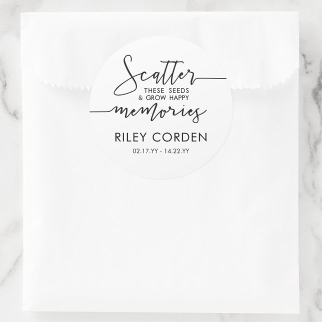 Adesivo Sementes de Dispersão Branca Negra Crescem Memória (Bolsa)