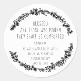 Adesivo Sementes de dispersão de cupões para prenda funerá