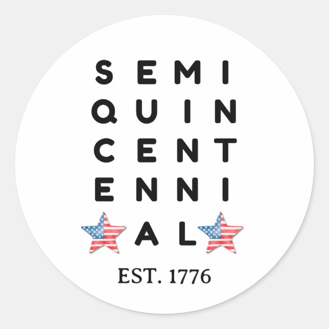 Adesivo Semi quincentennial 1776 2026 America 250th Year  (Frente)