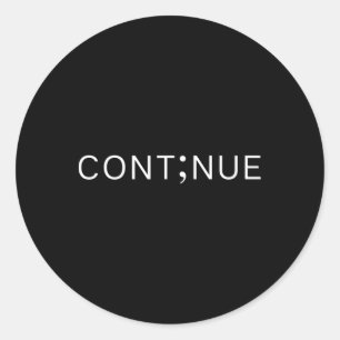 Adesivo Semicolon de Consciência da Saúde Mental Continua