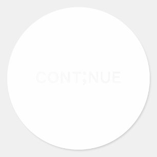 Adesivo Semicolon de Consciência da Saúde Mental Continua