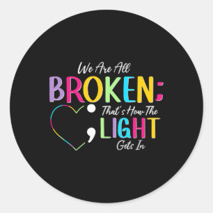 Adesivo Semicolon De Luz Quebrada Luta Contra O Estigma Po