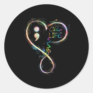 Adesivo Semicolon de Sensibilização para a Prevenção ao Su