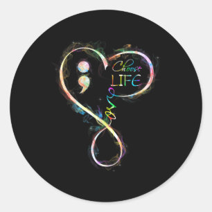 Adesivo Semicolon de Sensibilização para a Prevenção Escol