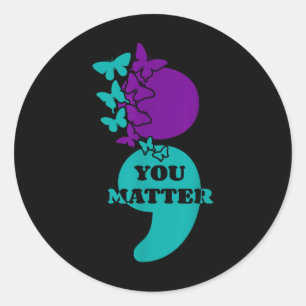 Adesivo Semicolon de Sensibilização Suicida