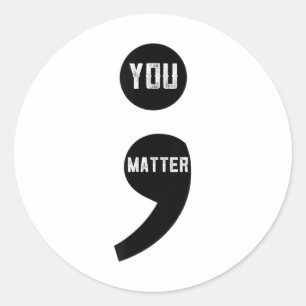 Adesivo Semicolon Prevenção Suicida Sensibilização Survivo