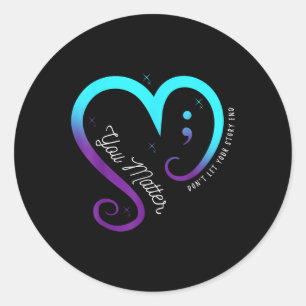 Adesivo Semicolon Saúde Mental Sensibilização Suicídio Pre